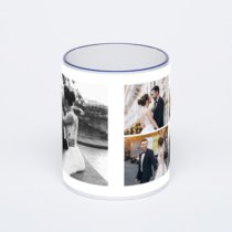 Кружка с тёмно-синей ручкой и ободком