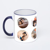 Кружка с тёмно-синей ручкой и ободком