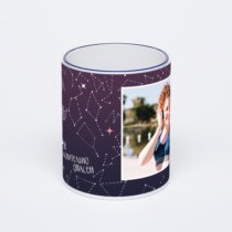 Кружка с тёмно-синей ручкой и ободком