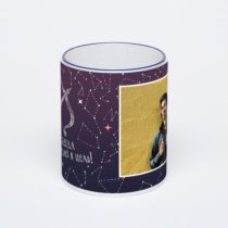 Кружка с тёмно-синей ручкой и ободком