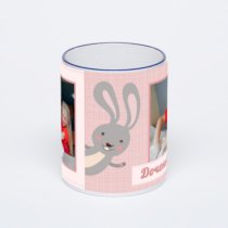 Кружка с тёмно-синей ручкой и ободком