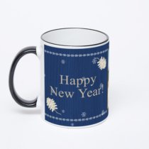 Кружка с черной ручкой и ободком