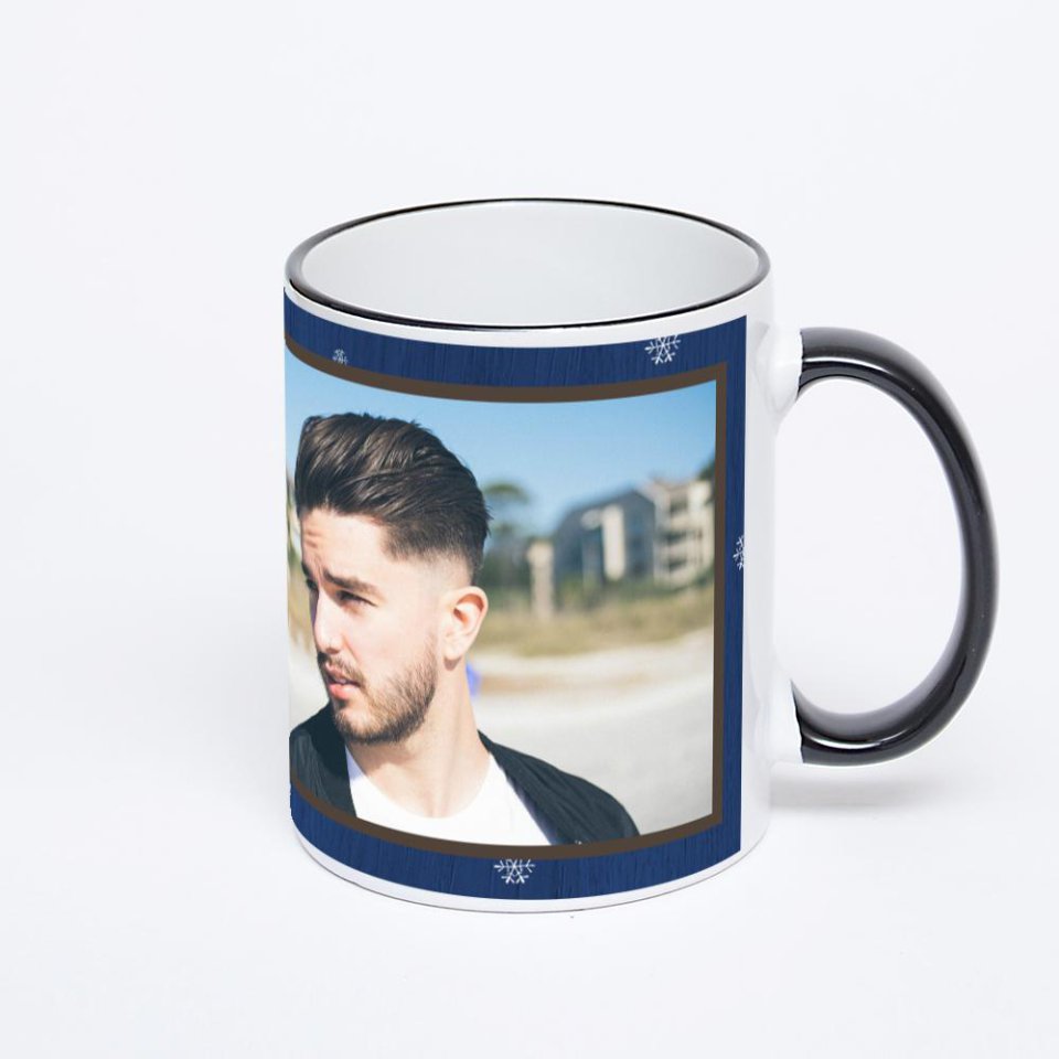 Кружка с черной ручкой и ободком