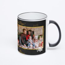 Кружка с черной ручкой и ободком