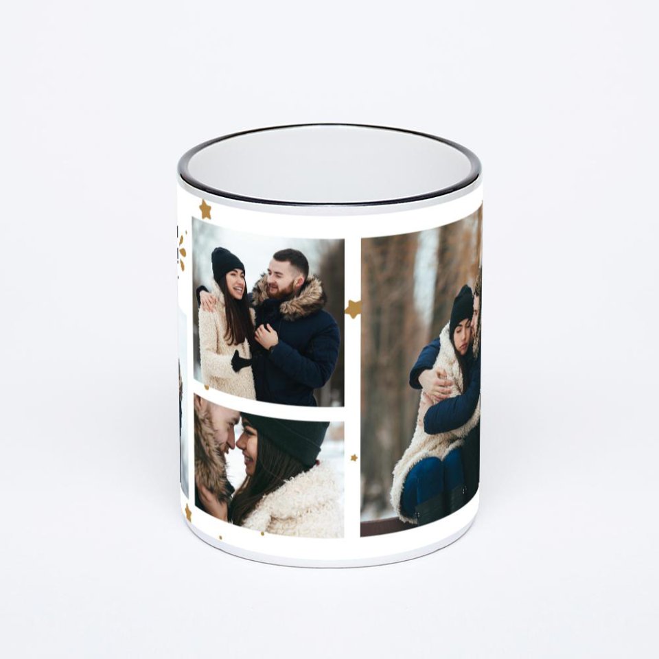 Кружка с черной ручкой и ободком