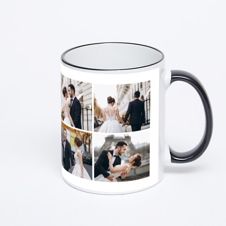 Кружка с черной ручкой и ободком