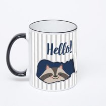 Кружка с черной ручкой и ободком