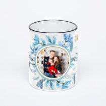 Кружка с черной ручкой и ободком