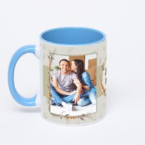 Синяя кружка с фотопечатью