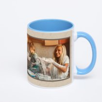 Синяя кружка с фотопечатью