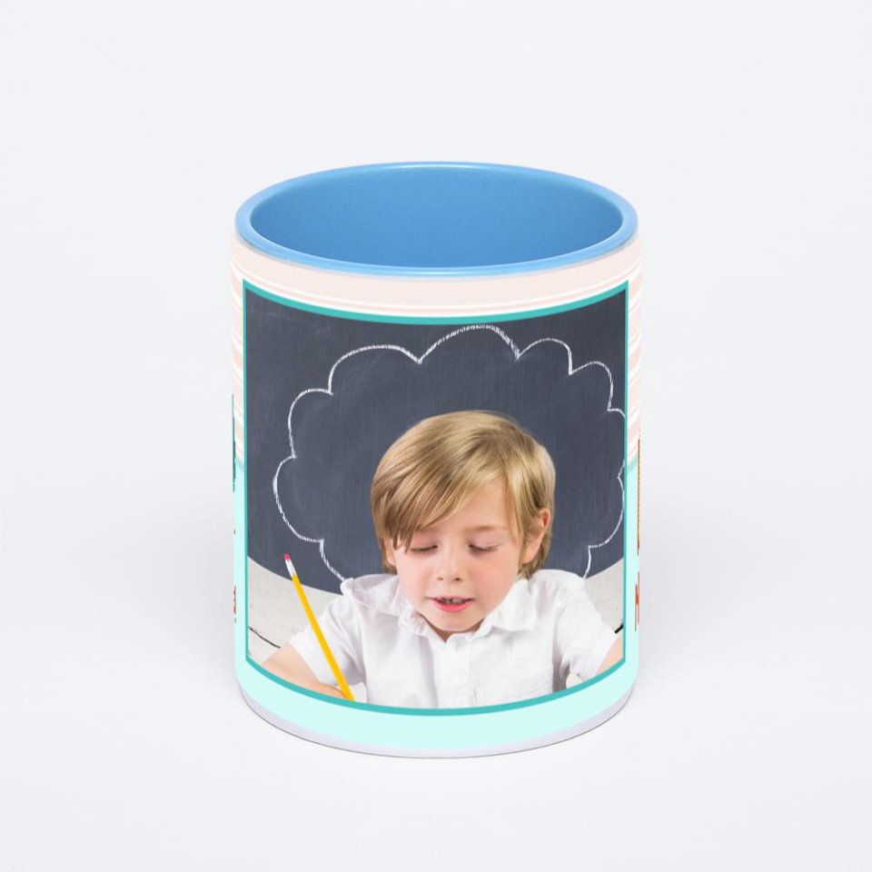 Синяя кружка с фотопечатью