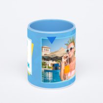 Синяя кружка с фотопечатью