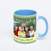 Синяя кружка с фотопечатью