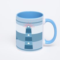 Синяя кружка с фотопечатью