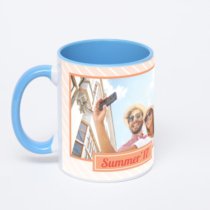 Синяя кружка с фотопечатью