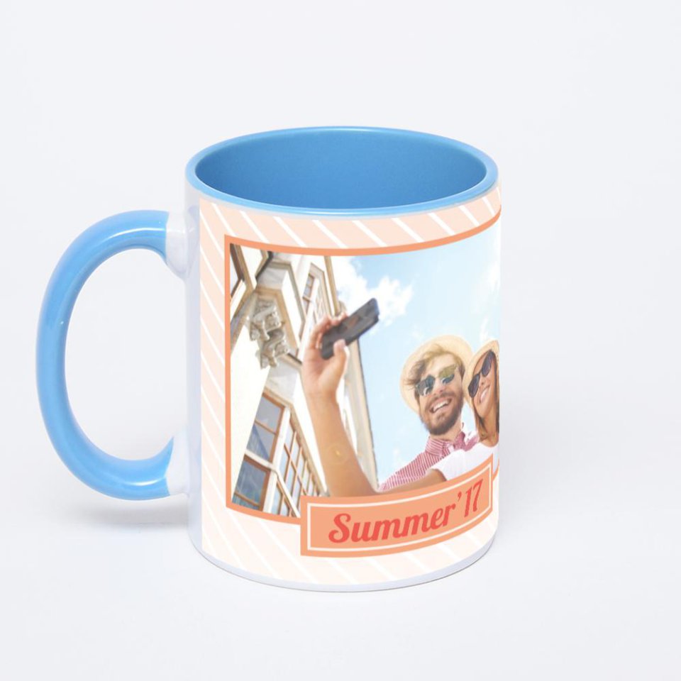 Синяя кружка с фотопечатью