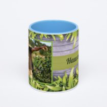 Синяя кружка с фотопечатью