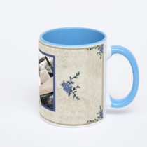 Синяя кружка с фотопечатью