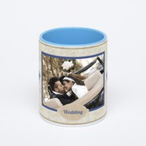 Синяя кружка с фотопечатью