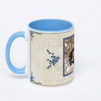 Синяя кружка с фотопечатью