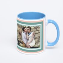 Синяя кружка с фотопечатью