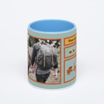 Синяя кружка с фотопечатью