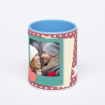 Синяя кружка с фотопечатью