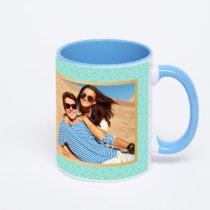 Синяя кружка с фотопечатью