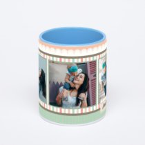 Синяя кружка с фотопечатью