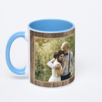 Синяя кружка с фотопечатью