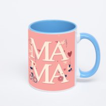 Синяя кружка с фотопечатью