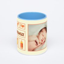 Синяя кружка с фотопечатью