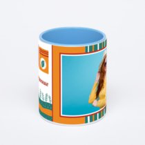 Синяя кружка с фотопечатью
