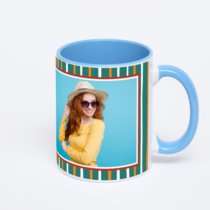 Синяя кружка с фотопечатью