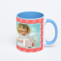 Синяя кружка с фотопечатью