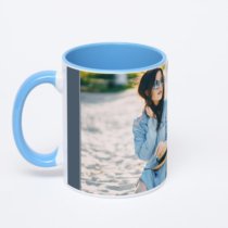 Синяя кружка с фотопечатью