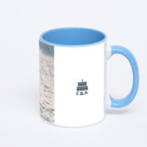 Синяя кружка с фотопечатью