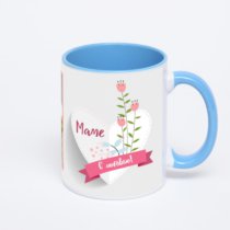 Синяя кружка с фотопечатью