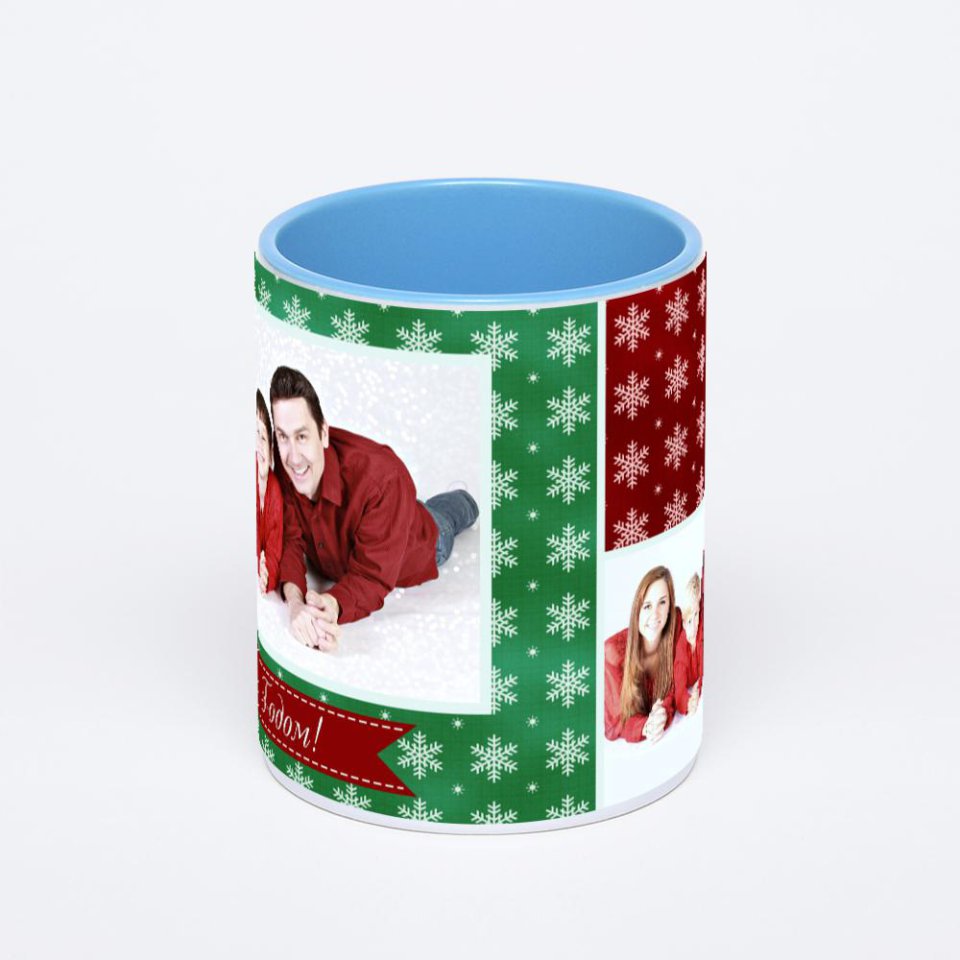 Синяя кружка с фотопечатью