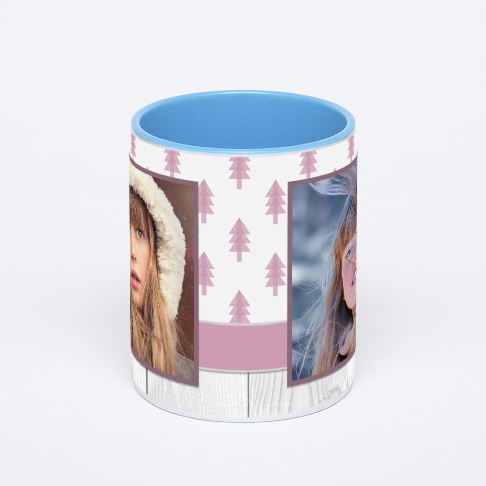 Синяя кружка с фотопечатью