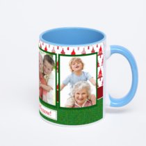 Синяя кружка с фотопечатью