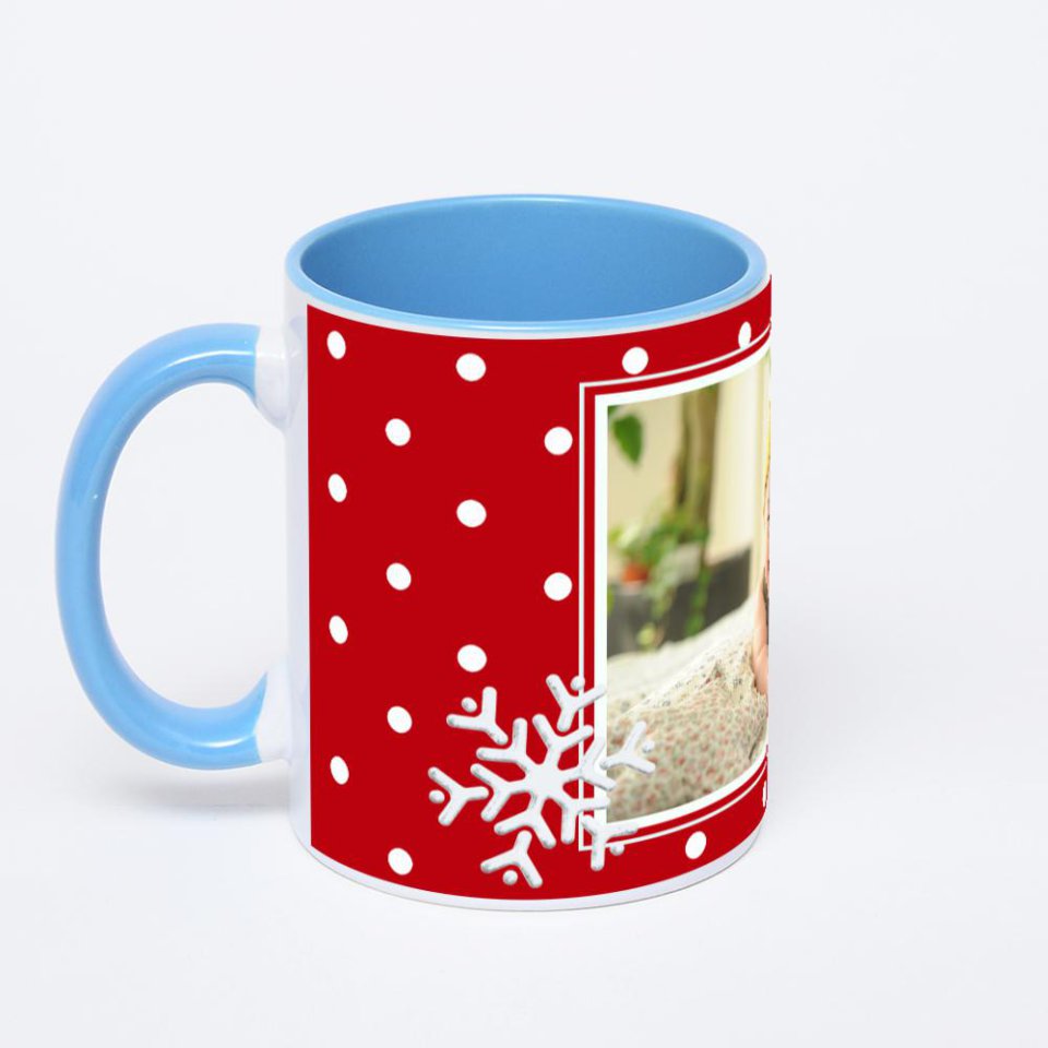 Синяя кружка с фотопечатью