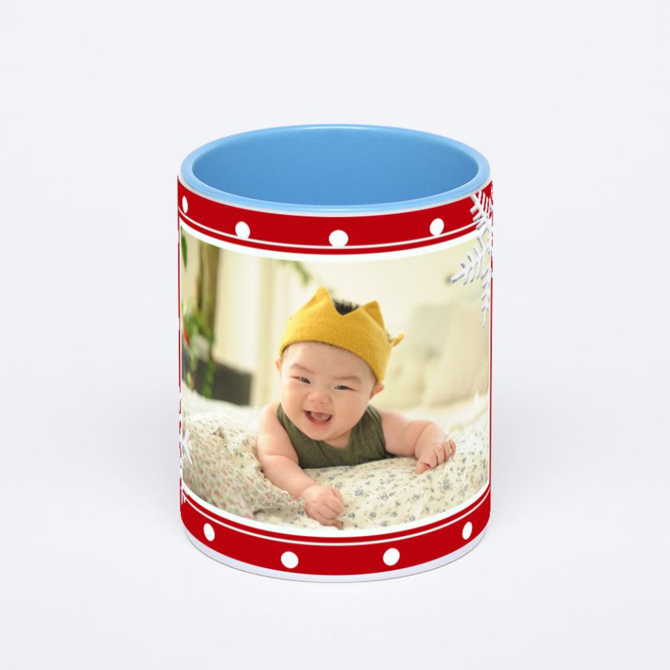 Синяя кружка с фотопечатью