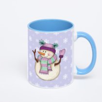 Синяя кружка с фотопечатью