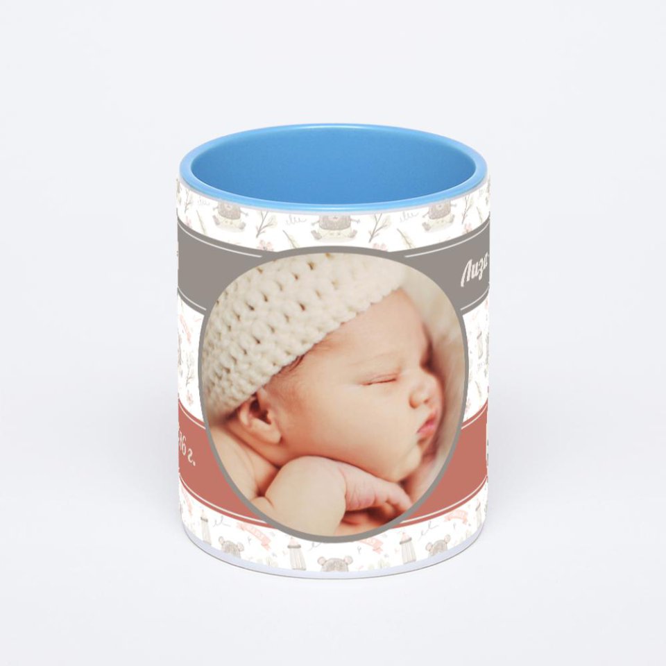 Синяя кружка с фотопечатью