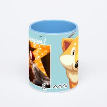 Синяя кружка с фотопечатью