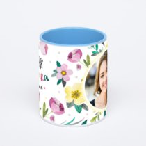 Синяя кружка с фотопечатью