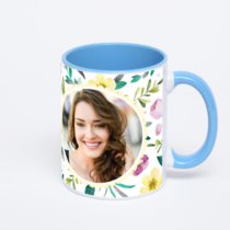 Синяя кружка с фотопечатью