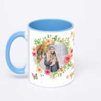 Синяя кружка с фотопечатью