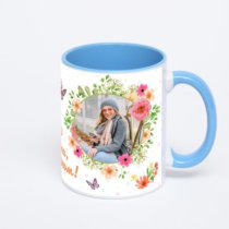 Синяя кружка с фотопечатью